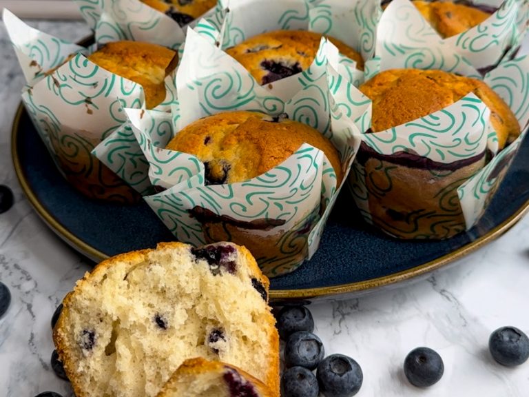 Blaubeer Muffins mit Sauerteigrest