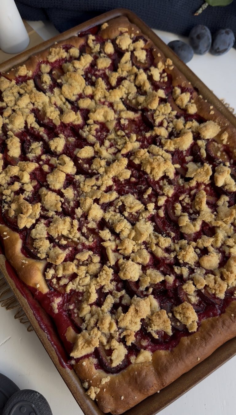 Pflaumenkuchen mit Streuseln und Quark-Öl-Teig