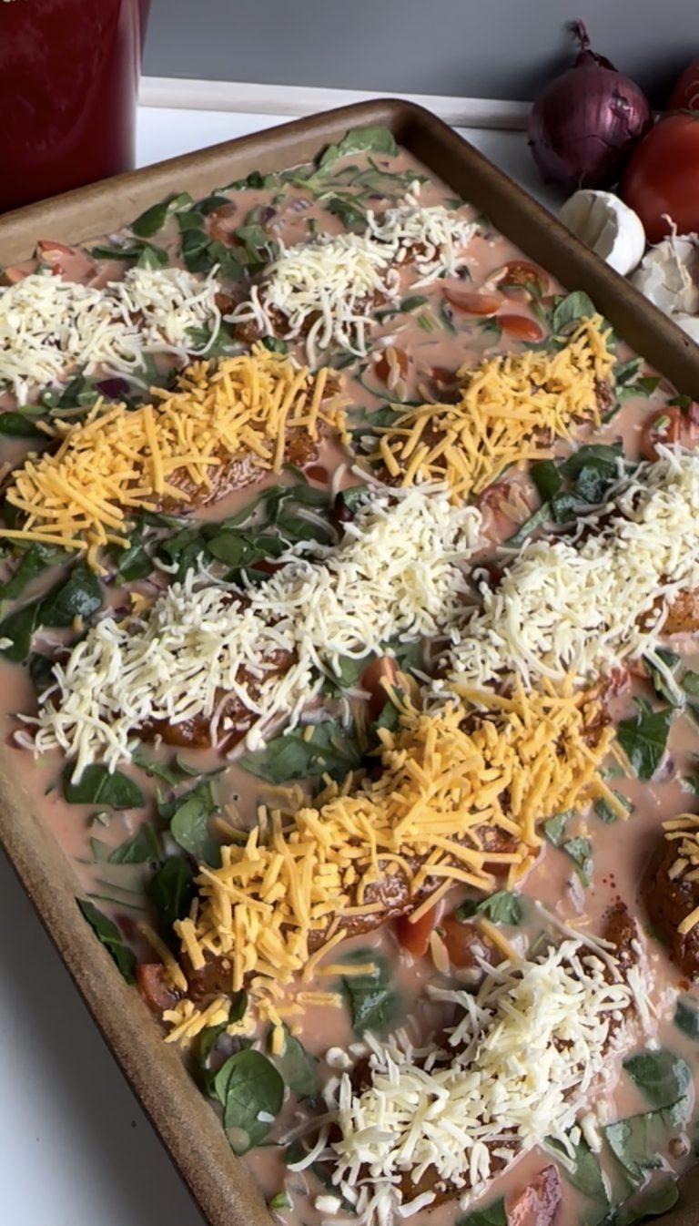 Feierabendblech Kritharaki-Tomaten-Hähnchen