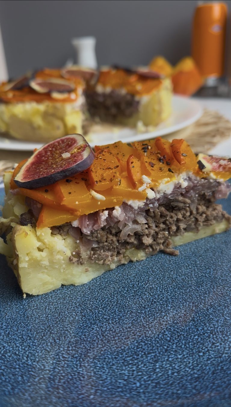 Kürbis Kartoffel Hack Torte